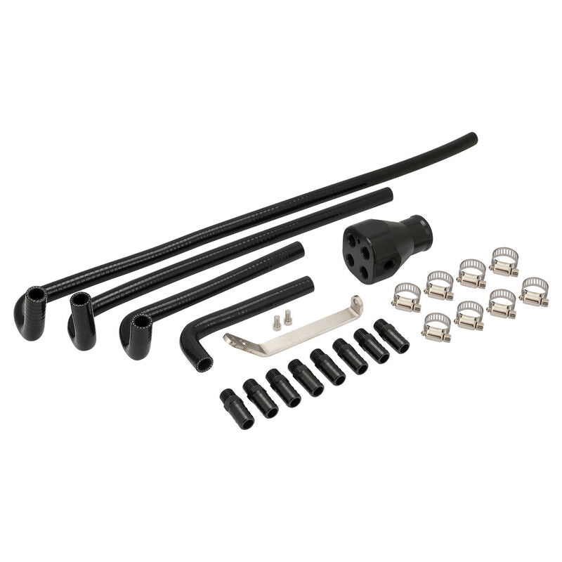 Proflow Coolant Collector Adaptor Kit, Suits RB25 Fabricated Intake Manifolds, Black - PFEM67525-1 PFEM67525-1