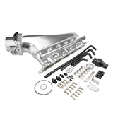Proflow Intake Manifold Kit, Fabricated Aluminium, Polished, For Nissan RB25, Inlet Plenum, 90mm Throttle Body, Fuel Rail Kit - PFEM67525 PFEM67525