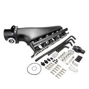 Proflow Intake Manifold Kit, Fabricated Aluminium, Black, For Nissan RB25, Inlet Plenum, 90mm Throttle Body, Fuel Rail Kit - PFEM67525BK PFEM67525BK