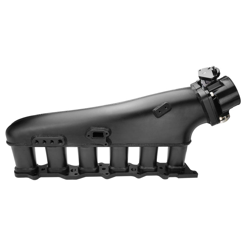 Proflow Intake Manifold Kit, Fabricated Aluminium, Black, For Nissan RB25, Inlet Plenum, 90mm Throttle Body, Fuel Rail Kit - PFEM67525BK