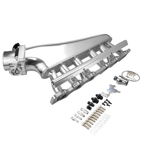 Proflow Intake Manifold Kit, Fabricated Aluminium, Polished, For Nissan, Commodore RB30, Inlet Plenum, 90mm Throttle Body, Fuel Rail Kit - PFEM67530 PFEM67530