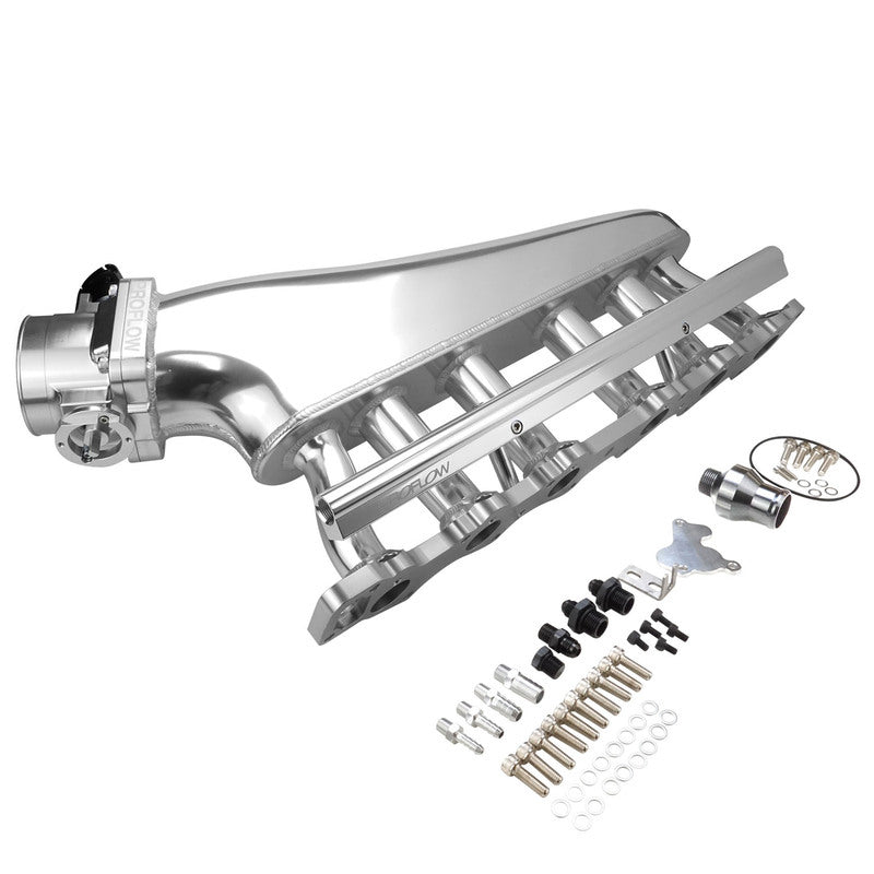 Proflow Intake Manifold Kit, Fabricated Aluminium, Polished, For Nissan, Commodore RB30, Inlet Plenum, 90mm Throttle Body, Fuel Rail Kit - PFEM67530 PFEM67530
