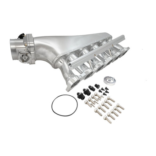 Proflow Intake Manifold Kit, Fabricated Aluminium, Polished, For Nissan TB48 Inlet Plenum, 90mm Throttle Body, Fuel Rail Polished - PFEM67535 PFEM67535