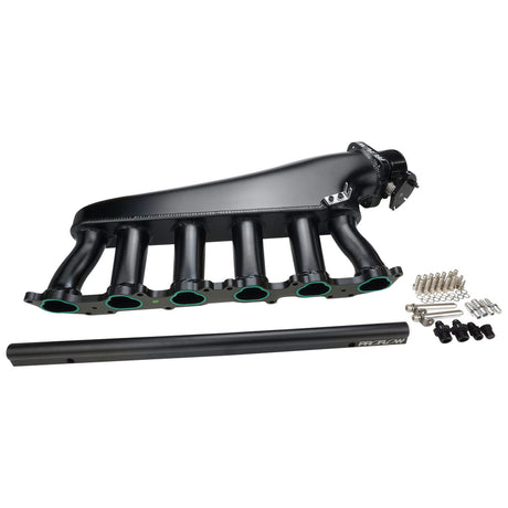 Proflow Intake Manifold Kit, Fabricated Aluminium, Black For Toyota 1FZ-FE Inlet Plenum, 90mm Throttle Body, Fuel Rail - PFEM67545BK PFEM67545BK