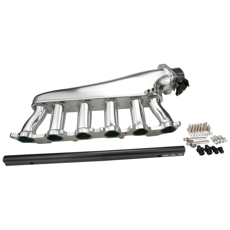 Proflow Intake Manifold Kit, Fabricated Aluminium, Polished For Toyota 1FZ-FE Inlet Plenum, 90mm Throttle Body, Fuel Rail - PFEM67545 PFEM67545
