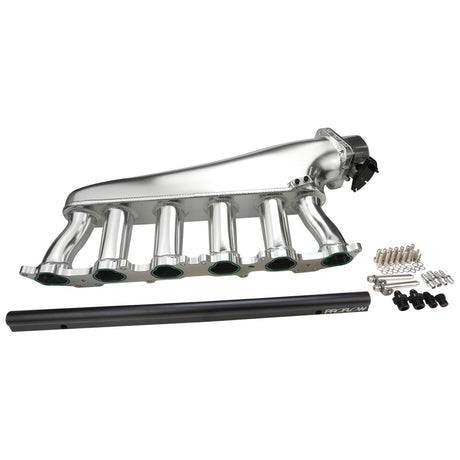 Proflow Intake Manifold Kit, Fabricated Aluminium, Polished For Toyota 1FZ-FE Inlet Plenum, 90mm Throttle Body, Fuel Rail - PFEM67545 PFEM67545