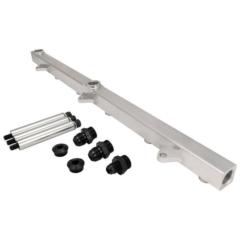 Proflow Intake Manifold Fuel Rail Kit V2, For Proflow Ford Falcon XR6 BA/BF/FG Barra Inlet Plenum, Aluminium, Silver - PFEM67740-FR PFEM67740-FR
