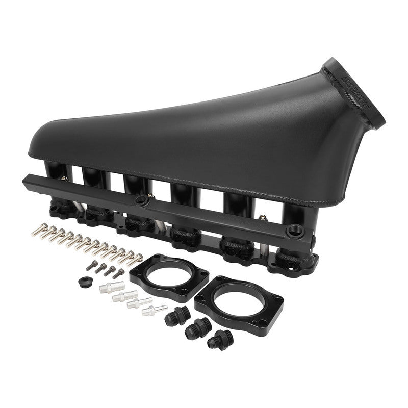 Proflow Intake Manifold Kit V2, For Ford Falcon XR6 BA/BF/FG Barra, Fabricated Aluminium, Black, 80mm Bore - PFEM67740BK PFEM67740BK