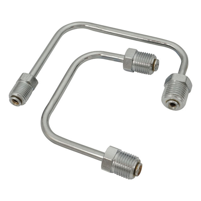 Proflow Brake Line Kit, Master Cylinder to Proportioning Valve, 1/2in. to 3/8in. - 7/16in. to 3/8in. Chrome, Pair - PFEMC004CH PFEMC004CH