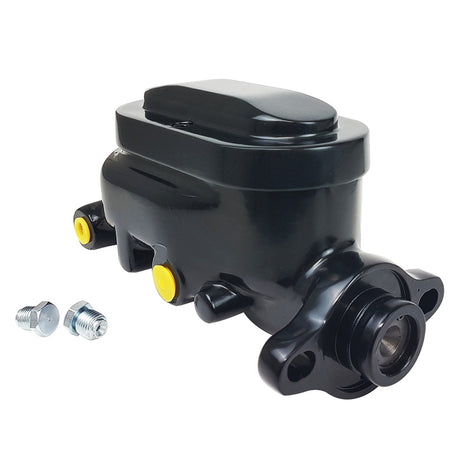 Proflow Master Cylinder, Universal GM, Raised Top Aluminium, Black, 1.00 in. Bore, Dual Bowl, Ports Both side, Each - PFEMC1321BK PFEMC1321BK