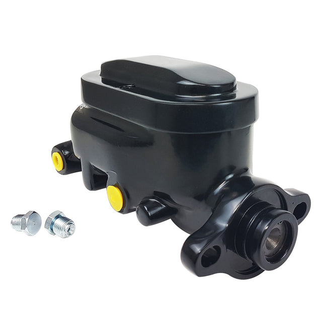 Proflow Master Cylinder, Universal GM, Raised Top Aluminium, Black, 1.00 in. Bore, Dual Bowl, Ports Both side, Each - PFEMC1321BK PFEMC1321BK