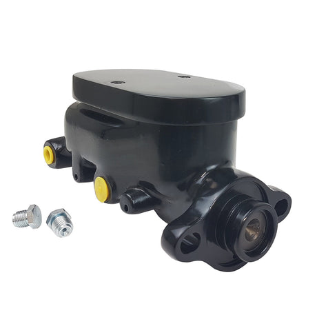 Proflow Master Cylinder, Flat Top Aluminium, Black, 1.125 in. Bore, Dual Bowl, Ports Both side, Each - PFEMC2912FTBK PFEMC2912FTBK