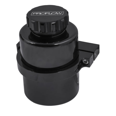 Proflow Master Cylinder Reservoir, Remote or Direct Mount, 130mm Height, 80mm Dia, Billet Aluminium, Black - PFEMC300BK PFEMC300BK