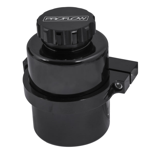 Proflow Master Cylinder Reservoir, Remote or Direct Mount, 130mm Height, 80mm Dia, Billet Aluminium, Black - PFEMC300BK PFEMC300BK