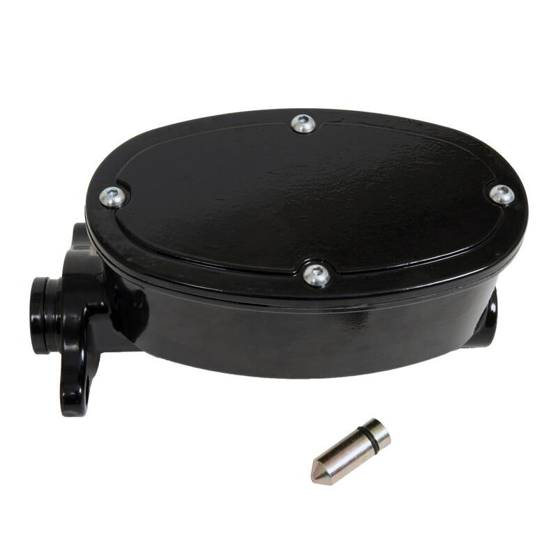 Proflow Master Cylinder, Aluminum, Black Powdercoat, 1-1/8 in. Bore, Dual Bowl, Front Disc/Rear Drum - PFEMC8559-BK