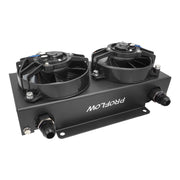 Proflow Oil Cooler Kit, Ultra Pro, 19 Row, Dual Fan 625 CFM, AN10 ORB Female, Aluminium, Black - PFEOC19-DF