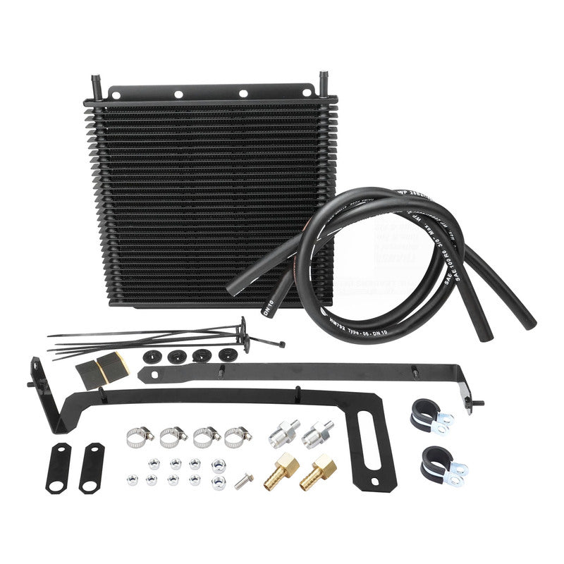 Proflow Transmission Oil Cooler Kit, For Ford Falcon BA/BF (2002-2005), 280 x 255 x 19mm, 3/8'' Barb, Black Powdercoated, Kit - PFEOCBA-KIT PFEOCBA-KIT