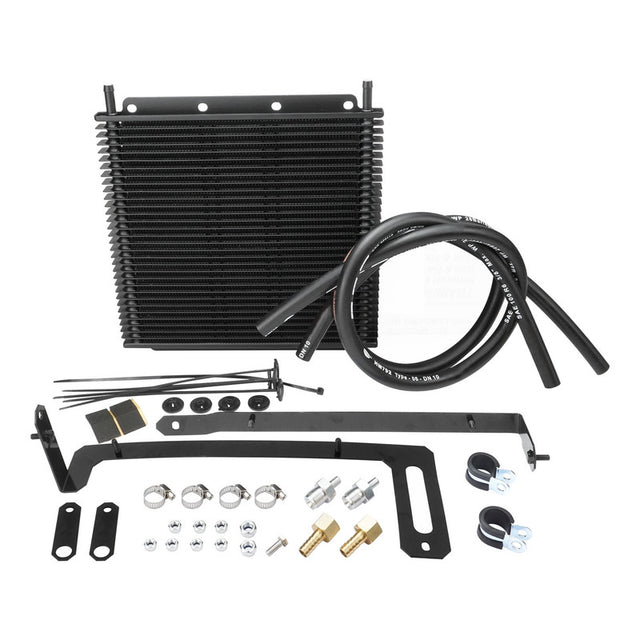 Proflow Transmission Oil Cooler Kit, For Ford Falcon BA/BF (2002-2005), 280 x 255 x 19mm, 3/8'' Barb, Black Powdercoated, Kit - PFEOCBA-KIT PFEOCBA-KIT