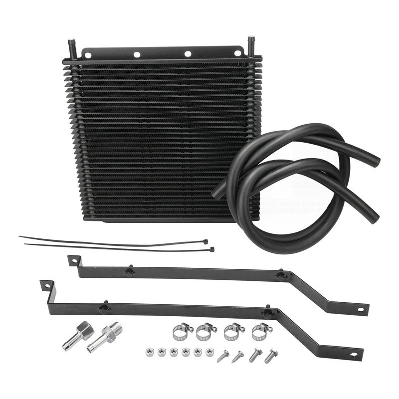 Proflow Transmission Oil Cooler Kit, For Holden Commodore VT S2 / VX V6 & V8, 280 x 255 x 19mm, 3/8'' Barb, Black Powdercoated - PFEOCVT-KIT PFEOCVT-KIT