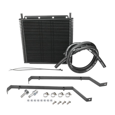 Proflow Transmission Oil Cooler Kit, For Holden Commodore VY V6 & V8, 280 x 255 x 19mm, 3/8'' Barb, Black Powdercoated - PFEOCVY-KIT PFEOCVY-KIT
