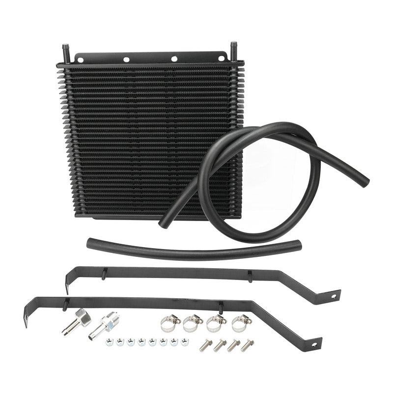 Proflow Transmission Oil Cooler Kit, For Holden Commodore VZ V6 & V8, 280 x 255 x 19mm, 3/8'' Barb, Black Powdercoated - PFEOCVZ-KIT PFEOCVZ-KIT