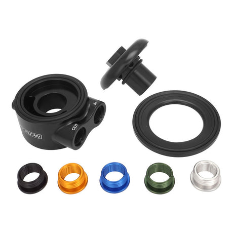 Proflow Oil Filter Bypass Adaptor, Spin-On 90 Deg, -08AN ORB, Black Anodized Universal, - PFEOS-OB2000 PFEOS-OB2000