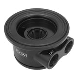Proflow Oil Filter Bypass Adaptor, Spin-On 90 Deg, -08AN ORB, Black Anodized Universal, - PFEOS-OB2000