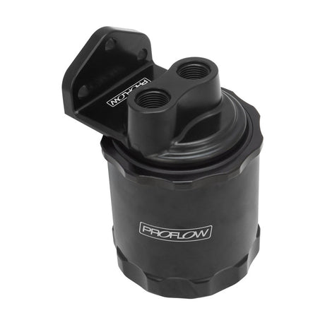 Proflow Remote Oil Filter Head, Billet, 3/4''-16 Thread, With Proflow Billet Filter, -08AN ORB, Black Anodised, Kit - PFEOS-OB2090-HPB PFEOS-OB2090-HPB