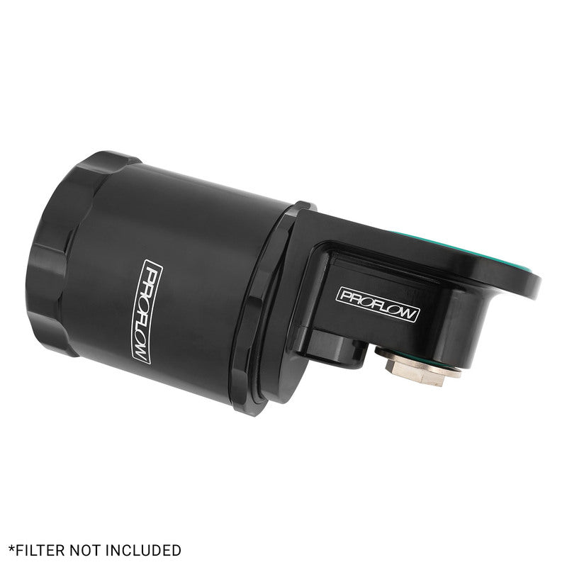 Proflow 90 Degree Oil Filter Adaptor, Billet, 3/4''-16 Thread, Suits All Traditional Ford V8, Black Anodised - PFEOS-OB2290