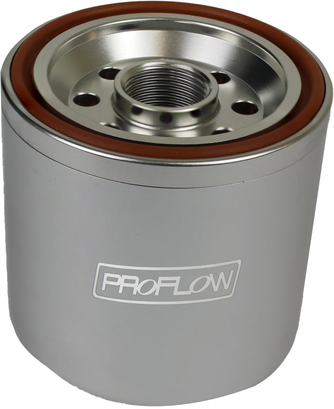 Proflow Oil Filter, Billet Aluminium Spin-on Silver Performance 20mm x 1.5 Thread - PFEOS314 PFEOS314