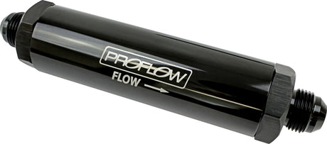 Proflow Oil Filter Billet Aluminium In-Line Black, Stainless Element -08AN - PFEOS870 PFEOS870