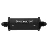 Proflow Inline Billet Turbo Oil Filter, 30 Micron, AN4 Male Threads, Black Anodised - PFEOS900