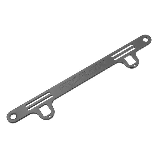 Proflow Oil & Water Line Feed Bracket Kit, Billet Aluminium, For Ford Barra XR6, Black Anodised w/Seperators - PFEOSFDBKT PFEOSFDBKT