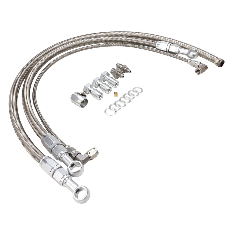 Proflow Turbo Oil & Water Line Feed Kit, Stainless Braided Hose, For Nissan & Holden RB20, RB25, RB30 - PFEOSNISRB PFEOSNISRB