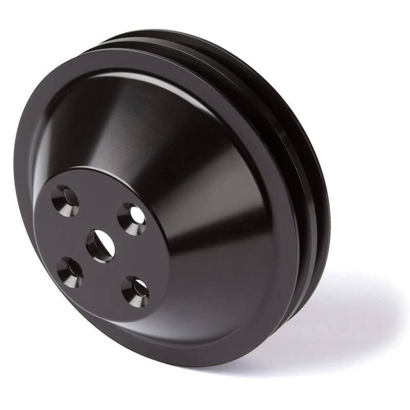 Proflow Pulley, V-Belt Water Pump SB Chev Long Water Pump 2-Groove, Black Aluminium - PFEP8856BK PFEP8856BK