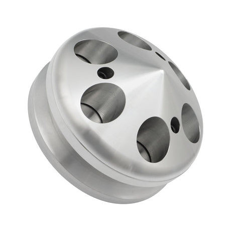Proflow Pulley, V-Belt Alternator, Billet Aluminium Clear Anodised, Single Groove with Cover, 71mm x 17mm Bore, - PFEP8866P PFEP8866P