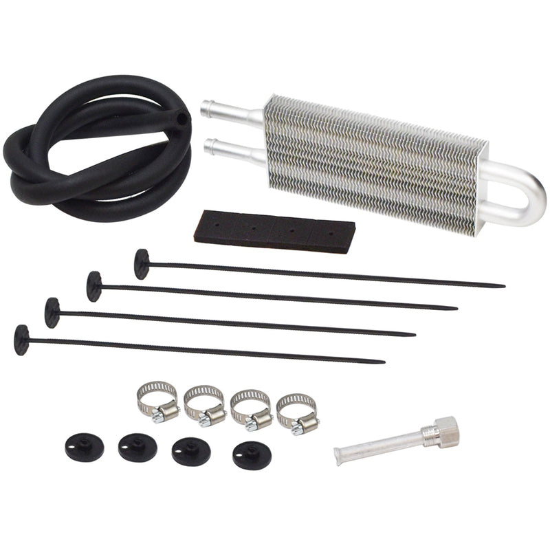 Proflow Cooler, Oil Power Steering Tube and Fin, 2-row, Aluminium, Natural, 3/8 in. Hose Barb Inlet/Outlet, 2.5 x 9 x 0.75 in. - PFEPC109 PFEPC109
