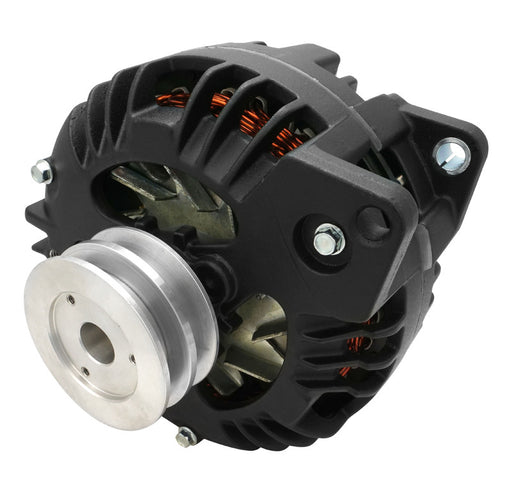 Proflow Alternator, Power Spark External Regulator, 100 Amp, Black Powder coat, For Chrysler, For Dodge, For Plymouth, Aluminium 2-groove pulley, Each - PFEPM17509BK PFEPM17509BK