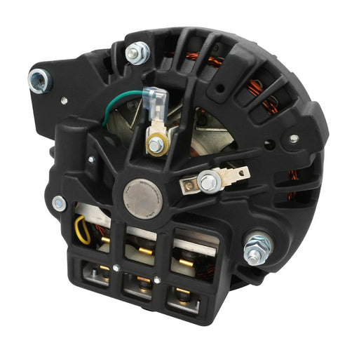 Proflow Alternator, Power Spark External Regulator, 100 Amp, Black Powder coat, For Chrysler, For Dodge, For Plymouth, Aluminium 2-groove pulley, Each - PFEPM17509BK