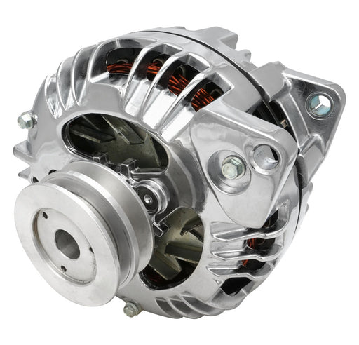 Proflow Alternator, Power Spark External Regulator, 100 Amp, Chrome Plated, For Chrysler, For Dodge, For Plymouth, Aluminium 2-groove pulley, Each - PFEPM17509 PFEPM17509