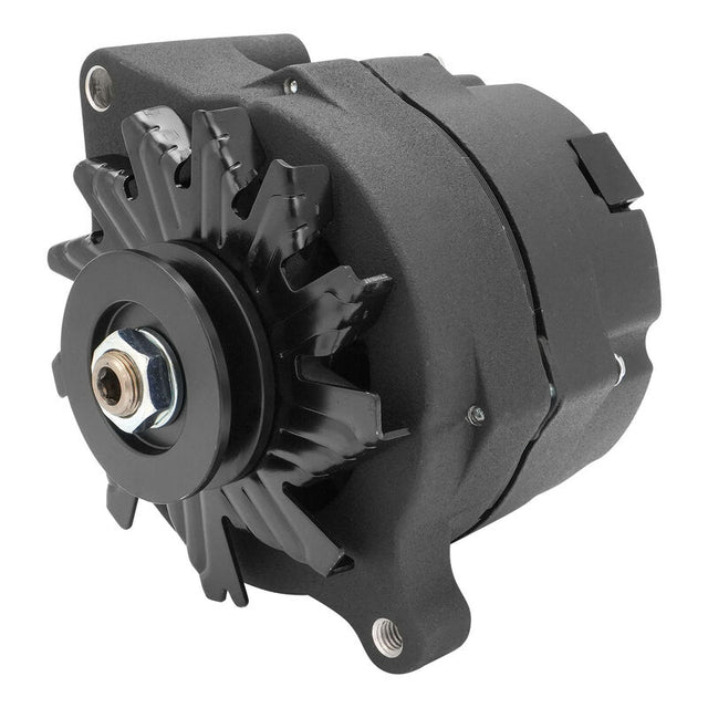 Proflow Alternator Power Spark, 100 Amp 1-Wire, Internal Regulator, Black Wrinkle, V-Belt, For Ford, Falcon, Each - PFEPM37101BKW PFEPM37101BKW