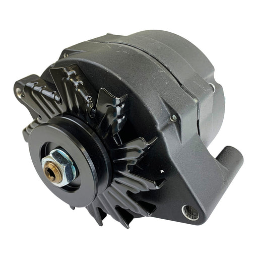 Proflow Alternator Power Spark, 100 Amp 1-Wire, Internal Regulator, Black Wrinkle, V-Belt, For Ford, Falcon, Each - PFEPM37101BKW PFEPM37101BKW