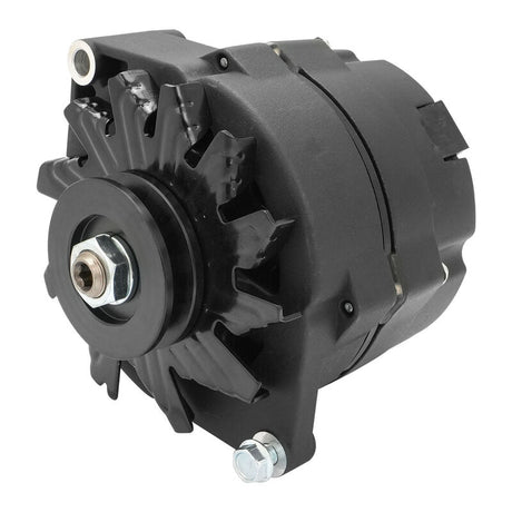 Proflow Alternator Power Spark, 100 Amp 1-Wire, Internal Regulator, Black Wrinkle, V-Belt, Chev, For Holden, Commodore, Torana, Each - PFEPM37127BKW PFEPM37127BKW