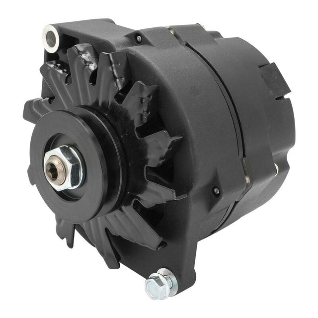Proflow Alternator Power Spark, 100 Amp 1-Wire, Internal Regulator, Black Wrinkle, V-Belt, Chev, For Holden, Commodore, Torana, Each - PFEPM37127BKW PFEPM37127BKW