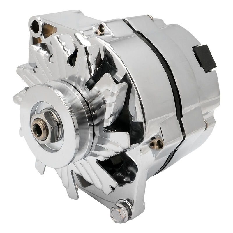 Proflow Alternator Power Spark, 100 Amp 1-Wire, Internal Regulator, Chrome, V-Belt, Chev, For Holden, Commodore, Torana, Each - PFEPM37127 PFEPM37127