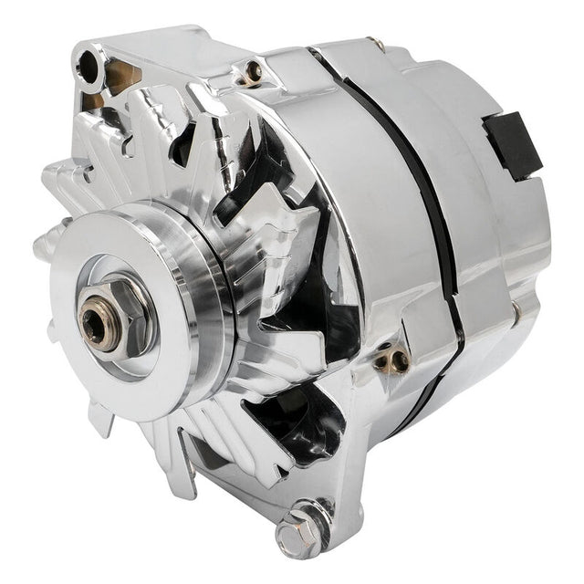 Proflow Alternator Power Spark, 100 Amp 1-Wire, Internal Regulator, Chrome, V-Belt, Chev, For Holden, Commodore, Torana, Each - PFEPM37127 PFEPM37127