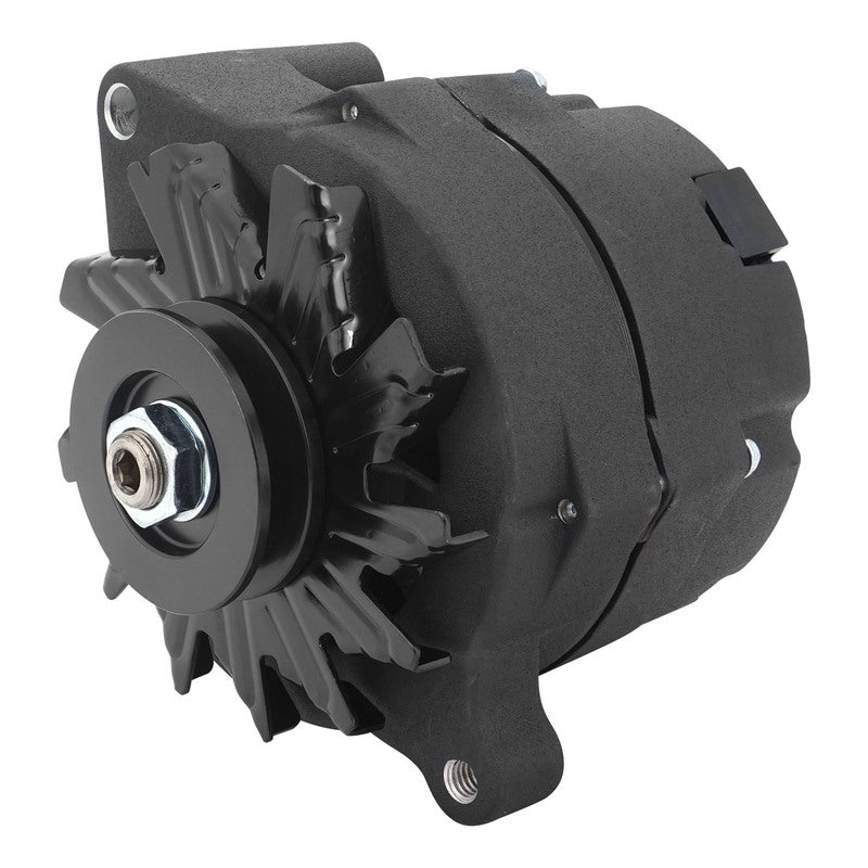 Proflow Alternator Power Spark, 140 Amp 1-Wire, Internal Regulator, Black Wrinkle, V-Belt, For Ford, Falcon, Each - PFEPM37141BKW PFEPM37141BKW