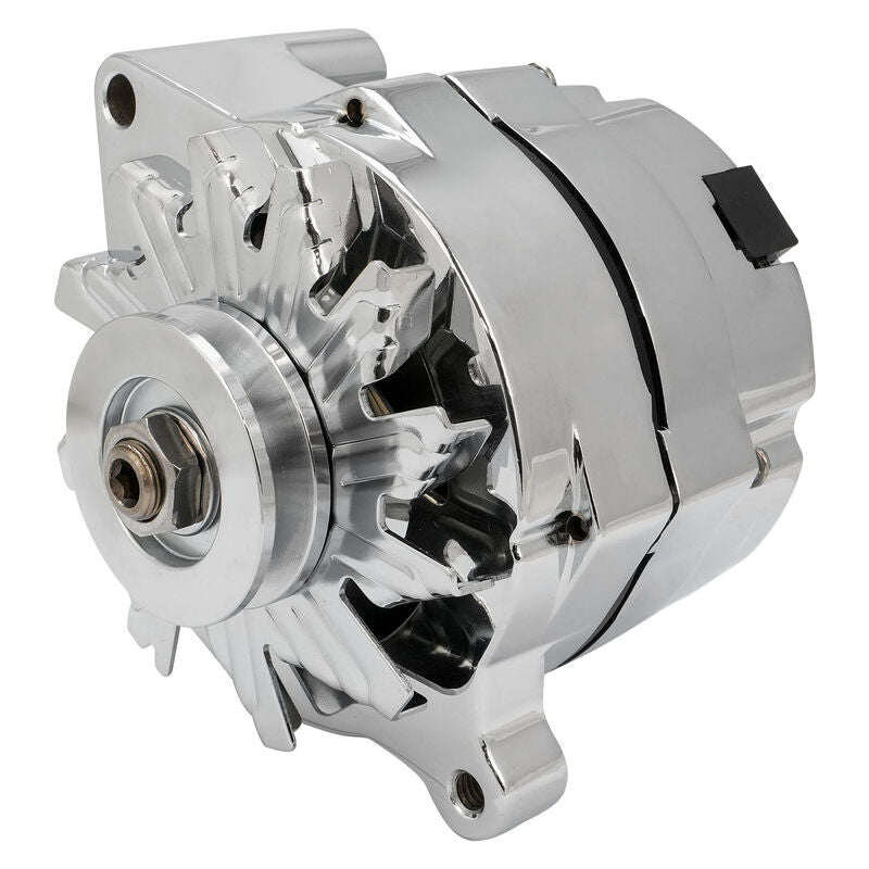 Proflow Alternator Power Spark, 140 Amp 1-Wire, Internal Regulator, Chrome, V-Belt, For Ford, Falcon, Each - PFEPM37141 PFEPM37141