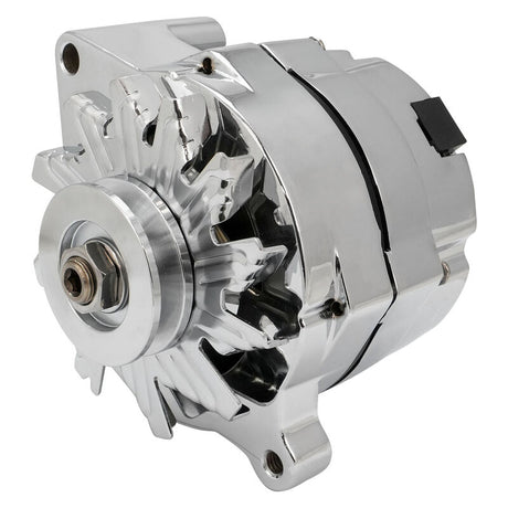 Proflow Alternator Power Spark, 140 Amp 1-Wire, Internal Regulator, Chrome, V-Belt, For Ford, Falcon, Each - PFEPM37141 PFEPM37141