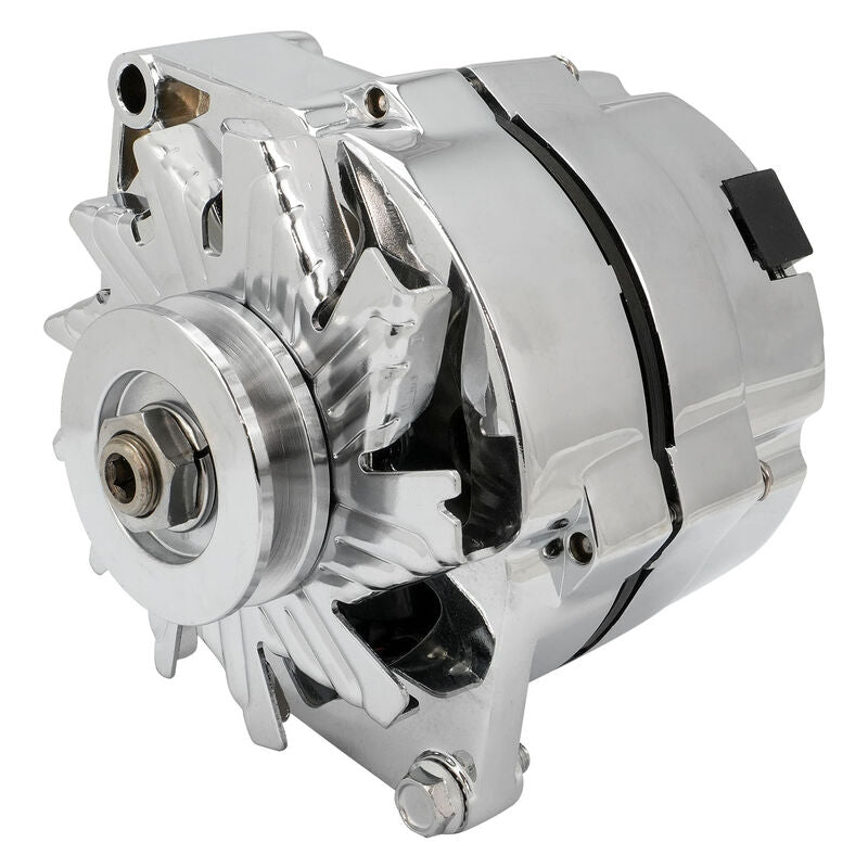 Proflow Alternator Power Spark, 140 Amp 1-Wire, Internal Regulator, Chrome, V-Belt, Chev, For Holden Commodore, Torana - PFEPM37293 PFEPM37293